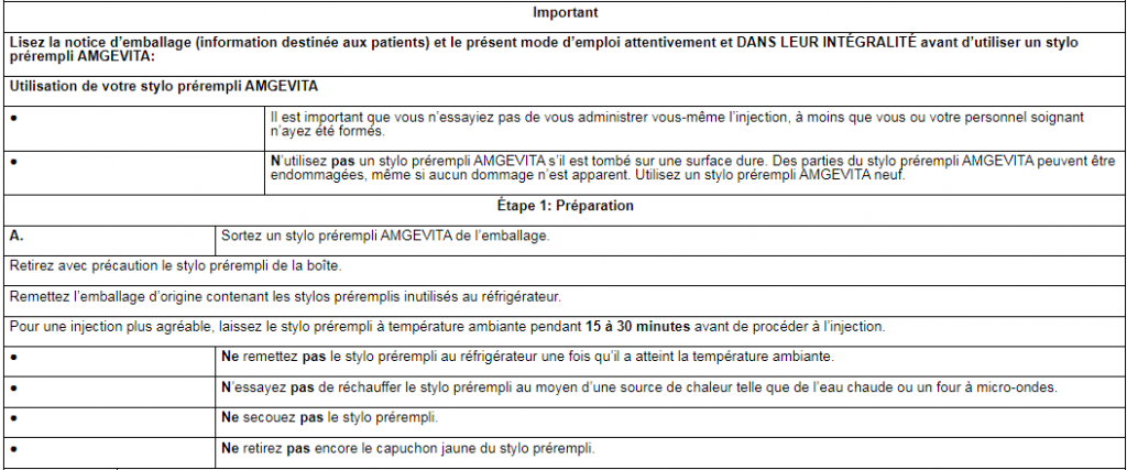 AMGEVITA 40 mg solution injectable en stylo prérempli adalimumab